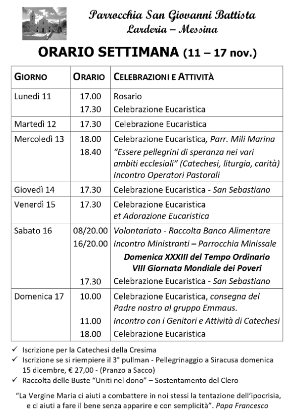 Parrocchia San Giovanni Orario Messe